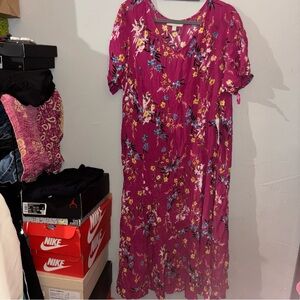 Woman Within Pink Floral Dress